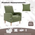 thumbnail image 2 of AFO Mid-Century Modern Fabric Upholstered Accent Chair with Removable Pillow for Living Room, Bedroom, Apartment, Green, 2 of 6