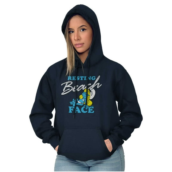 Smurfette Resting Beach Face Smurfs Hoodie Sweatshirt Women Brisco Brands S