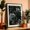 thumbnail image 3 of Midnight Flower Garden Moody Baroque Opulence Teal Grey - Painting Floral Botanical Flowers Modern Art Abstract Nature Vintage Black Framed Wall Art Print 16 x 24 inches, 3 of 8