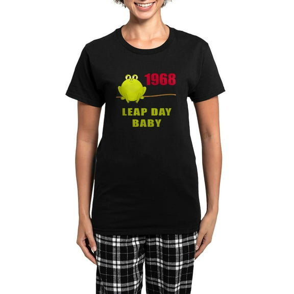 CafePress - Leap Day Baby Pajamas - Women's Short Sleeve Print T-Shirt and Pants Dark Cotton Pajama Set