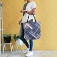 thumbnail image 4 of FORMRS Womens Canvas Tote Bag with Zipper Inner Pocket Shoulder Handbag, Black Stripes, 4 of 7