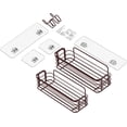 thumbnail image 2 of Shower Shelf, LUXEAR 2 Pack Adhesive Bathroom Shower Caddy Storage Basket Wall Mounted Organizer for Shampoo, Conditioner, No Drilling Shower Rack for Kitchen & Bathroom, Bronze, 2 of 8