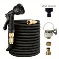 thumbnail image 1 of 1 Set Of 8-Function Car Wash Water Hose, Gardening Watering Flower Rubber Hose, Retractable Hose, High Pressure Car Wash Water Gun, Washing Car Tool Set, 1 of 4