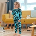 thumbnail image 5 of Cyan Zebra Pattern Cotton Pajamas 2 Piece Set Sleepwear Soft and Comfortable Homewear Nightwear, 5 of 7