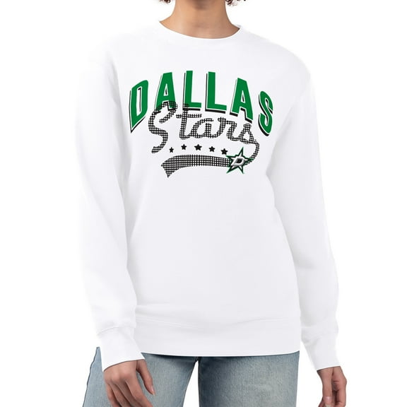 Women's G-III 4Her by Carl Banks White Dallas Stars Filigree Team Graphic Fleece Pullover Sweatshirt