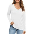 thumbnail image 3 of Uvplove V Neck Sweaters for Women Lightweight Knit Pullover Sweater,US Size S-2XL In White, 3 of 12