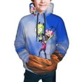 thumbnail image 5 of Invader Zim Kids' Hoodie 3d Print Sweatshirt Soft Pullover Hooded With Big Pockets For Boys Or Girls Small, 5 of 7