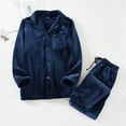 thumbnail image 2 of SUYIDA Winter Sets for Women,Coral Pajama Set Soft Flannel Sleepwear for Cold Weather Home Wear with Thick Warm Fabric - Dark Blue, 2 of 3