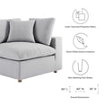 thumbnail image 7 of Maklaine Fabric Down Filled Overstuffed Corner Chair in Light Gray, 7 of 7