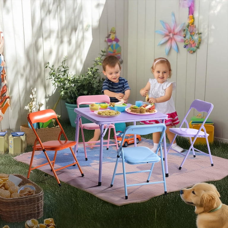 Homy Casa Kids Picnic Table and Chair Set, Foldable Outdoor Play