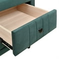 thumbnail image 7 of Nightstand with 2 Drawers and Handle, Elegant Velvet Upholstered Bedside Table with Wood Legs Functional Storage Cabinet for Living Room Bedroom Easy Assembly, Green, 7 of 7