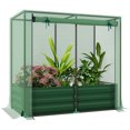 thumbnail image 1 of Outsunny Galvanized Raised Garden Bed with Crop Cage and Shade Cloth, 1 of 10