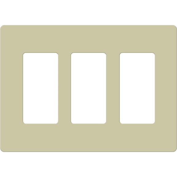 ENERLITES Screwless Decorator Wall Plate Child Safe Outlet Cover, Size 3-Gang 4.68" H x 6.53" L, Unbreakable Polycarbonate Thermoplastic, SI8833-I, Glossy, Ivory