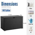 thumbnail image 2 of FHFO Rattan Wicker Deck Box, 120 Gallon Outdoor Patio Storage Box Waterproof, Outside Storage Bin for Patio Furniture Covers, Cushion Pillows, Towels, Garden Tools, Toys, Black, 2 of 6