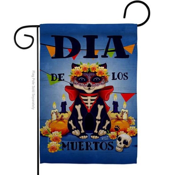 Angeleno Heritage G130353-BO 13 x 18.5 in. D-a de Muertos Cat Falltime Flag Day of Dead Vertical Garden Flag with Double-Sided House Decoration Banner Yard Gift