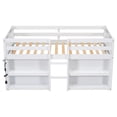 thumbnail image 6 of Twin Size Low Loft Bed with Storage Shelves, Wooden Loft Bed Frame with LED Light, Twin Size Bed with Playhouse for Girls, Boys, Teens, No Box Spring Needed, White, 6 of 9