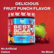 BPI Sports Best BCAA Shredded, Caffeine-Free Thermogenic Recovery Powder, Fruit Punch, 9.7 oz (25 Servings)
