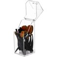 thumbnail image 1 of Makeup Brush Holder Clear Acrylic Dustproof Makeup Brushes Organizer with Lid, 1 of 5