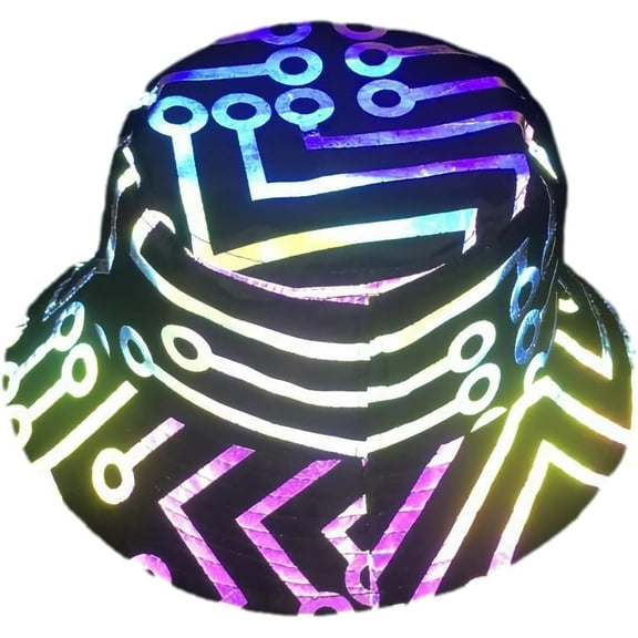 YooGuoGuo Cool Reflective Bucket Hat for Men Women Fluorescent Hat Glow in The Dark Fisherman Cap
