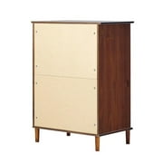 Bowery Hill Modern 40H Solid Wood Bedroom Dresser with 4-Drawers in Walnut