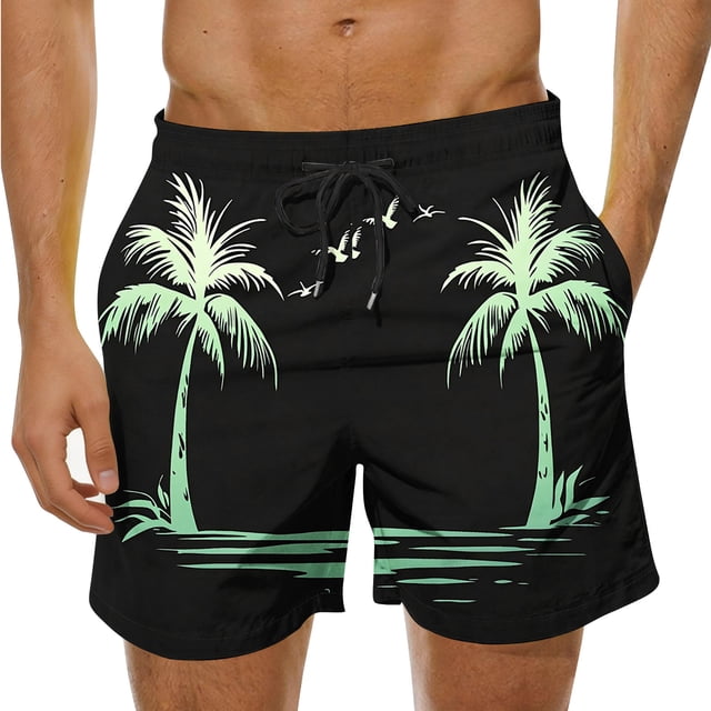 Pantalones Cortos Casuales Impresos Básicos de Cuerda Pantalones Cortos de Playa, Pantalones Cortos de Trabajo de los Hombres