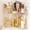 Clear, variant on Makeup Organizer for Vanity, 2-Tier Corner Bathroom Organizer Countertop with Makeup Brush Holder, Corner Counter Storage for Bathroom Dresser-Amber Gold