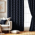 thumbnail image 2 of Vargottam Diamond Ikat Design Blackout Curtains - Set of 2 Panels, 42 x 90 Inches Each - Light Blocking & Thermal Insulated Drapes with Grommet Top for Bedroom & Living Room - Blue, 2 of 9
