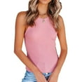 thumbnail image 1 of Top sin mangas con cuello redondo, camiseta sin mangas con tirantes gruesos y ajustados acanalados elásticos para entrenamiento deportivo, 1 of 5