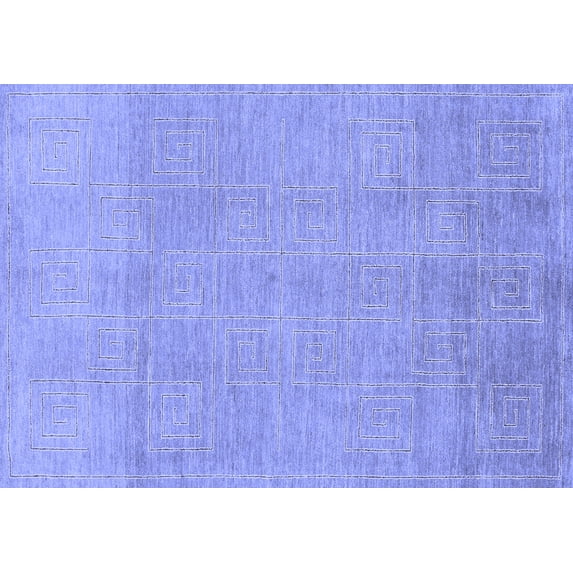 Ahgly Company Indoor Rectangle Abstract Blue Modern Area Rugs, 5' x 7'