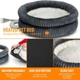 thumbnail image 5 of K&H Pet Products Thermo Pet Cuddler Indoor Heated Donut Cat Bed Gray 22 X 7 Inches, 5 of 9