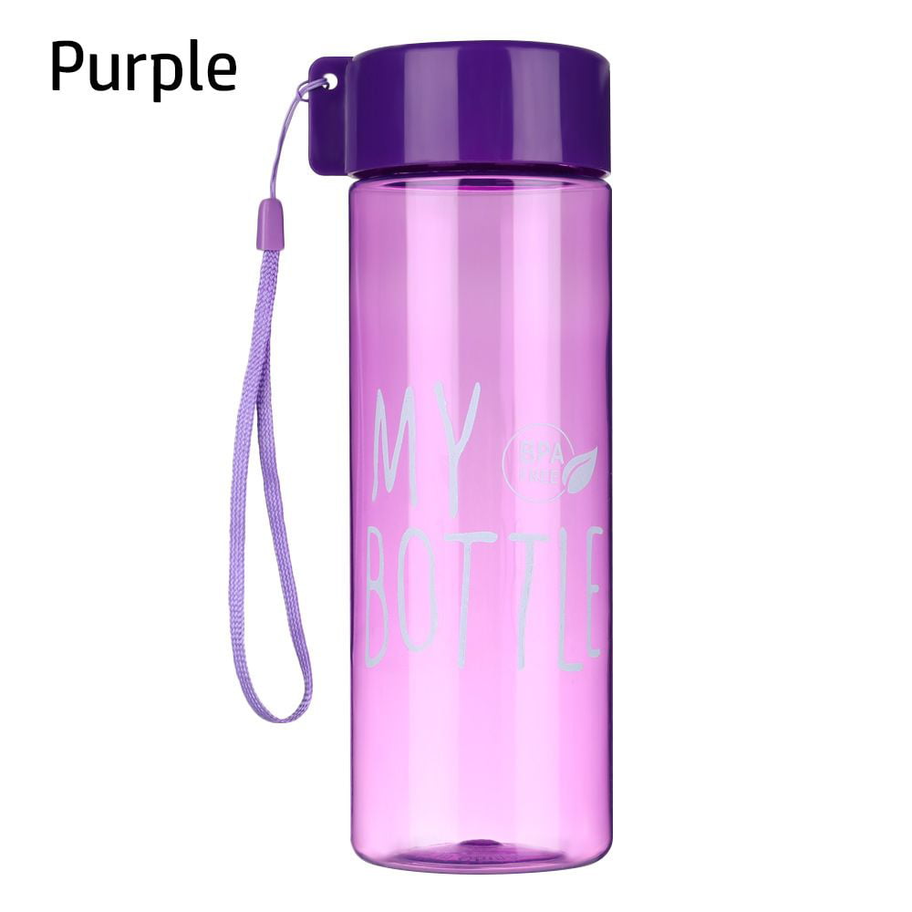 YYDSJFM 420ml Creative Water Cup,Summer Outdoor Portable Cute Water Cup,  Double Drinking Cup with Straw for Camping Hiking Travel Office (Purple)