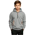 thumbnail image 6 of Frnrwgo Boys Hoodie 5-15Y Fleece Lined Half Zip Heavyweight Pullover Sweatshirt for Fall Winter, 6 of 10