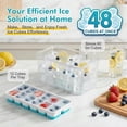 thumbnail image 4 of Asoricing Ice Cube Tray with Lid and Bin, 4 Pack Ice Trays for Freezer, Stackable Ice Bucket Kits with Storage Container for Kitchen, RV, Cocktail, Coffee, 4 of 9
