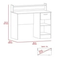 thumbnail image 3 of Freestanding Computer Desk | Compact Design for Office Work | Mainly Engineered Wood | Resolves Small Space Issues, 3 of 4