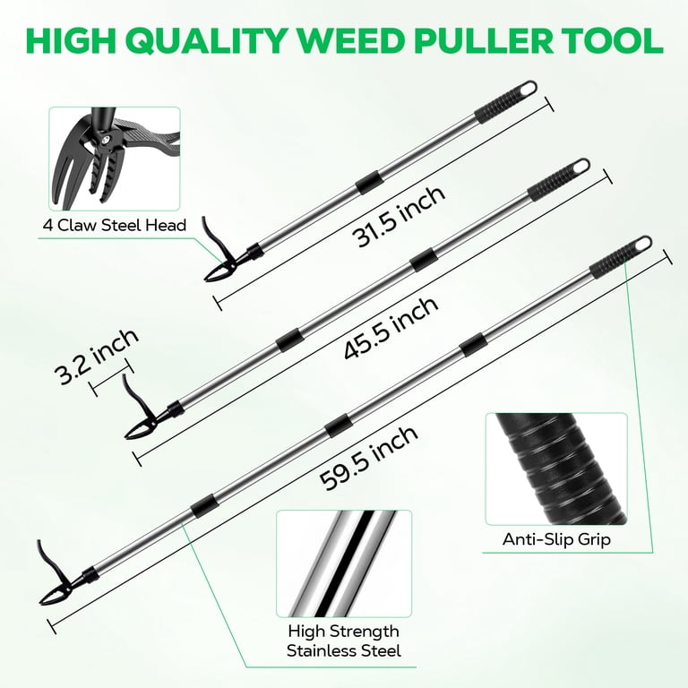 Ohhani Adjustable Weed Puller, 4-Section Handle, Detachable Head photo 4