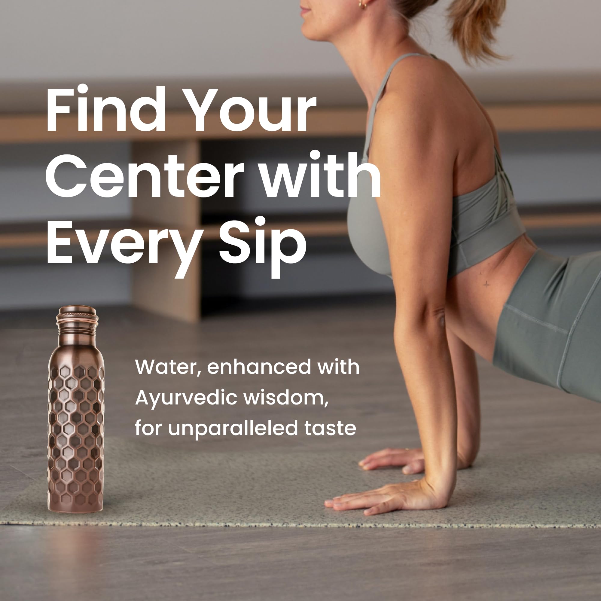 Copper Water Bottle For Drinking  34 Oz Antique Black - Stay Hydrated And Enjoy Ayurvedic Benefits Leak-proof Temperature Retention Design Durable