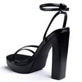 thumbnail image 2 of Women's Platform Chunky High Heels Square Toe Ankle Strap Heel Sandals Strappy Wedding Party Dress shoes 5 inch, 2 of 5