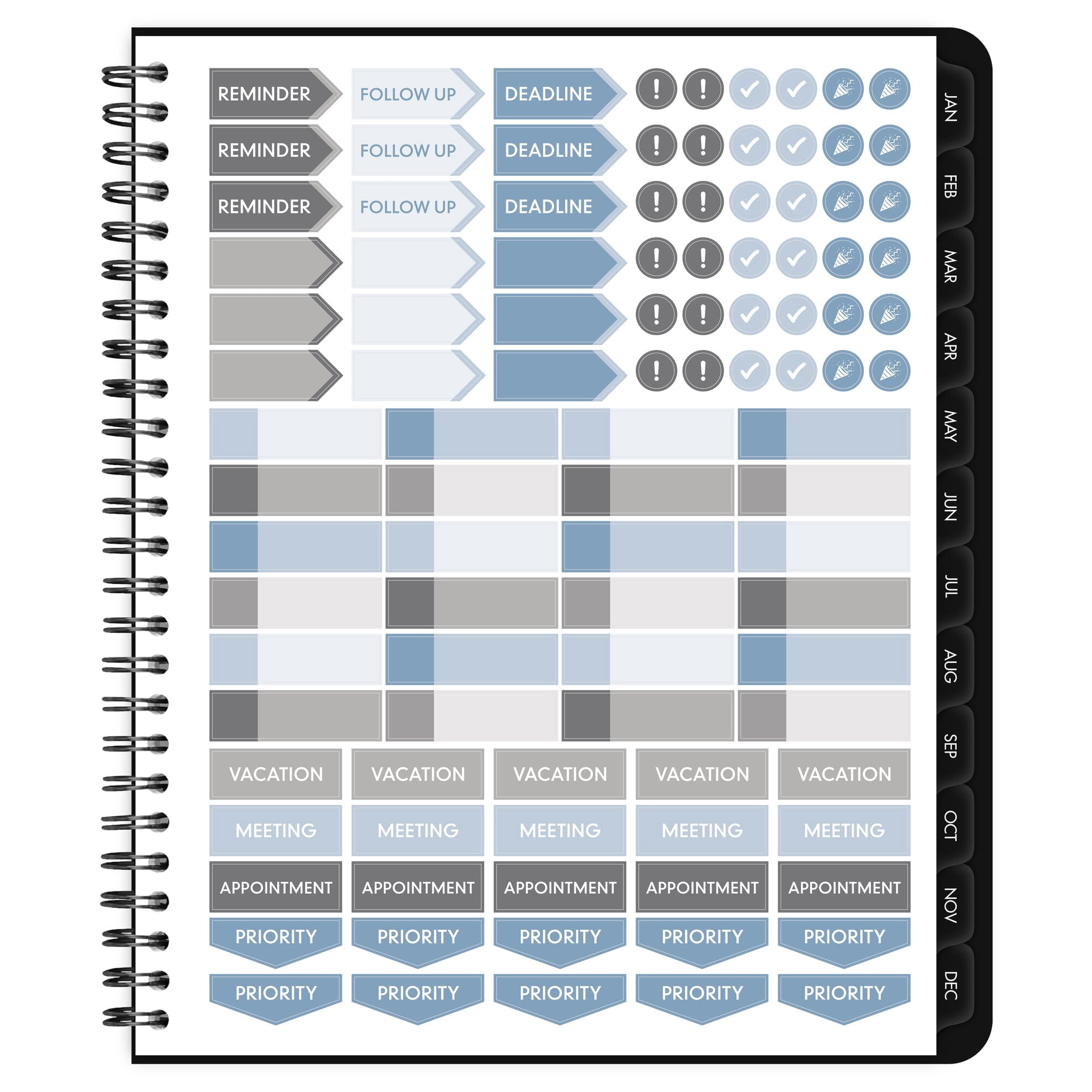 AT-A-GLANCE Contemporary Lite 2027 Weekly Monthly Planner Black Medium 7 x 8 34