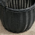 thumbnail image 5 of Zita Round Resin Woven Wicker Multi-Use Storage Basket with Handles - 18" x 18" x 15.7" - White-Gray - For Towel, Toys, Magazines Storage and Home Decoration, 5 of 10