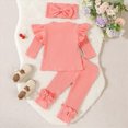 thumbnail image 5 of NOLDARES Toddler Baby Girl Fall Clothes Long Sleeve Shirt Tops and Bell Bottoms Pants 2 Piece Outfits for Girls(Pink,18-24 M), 5 of 5