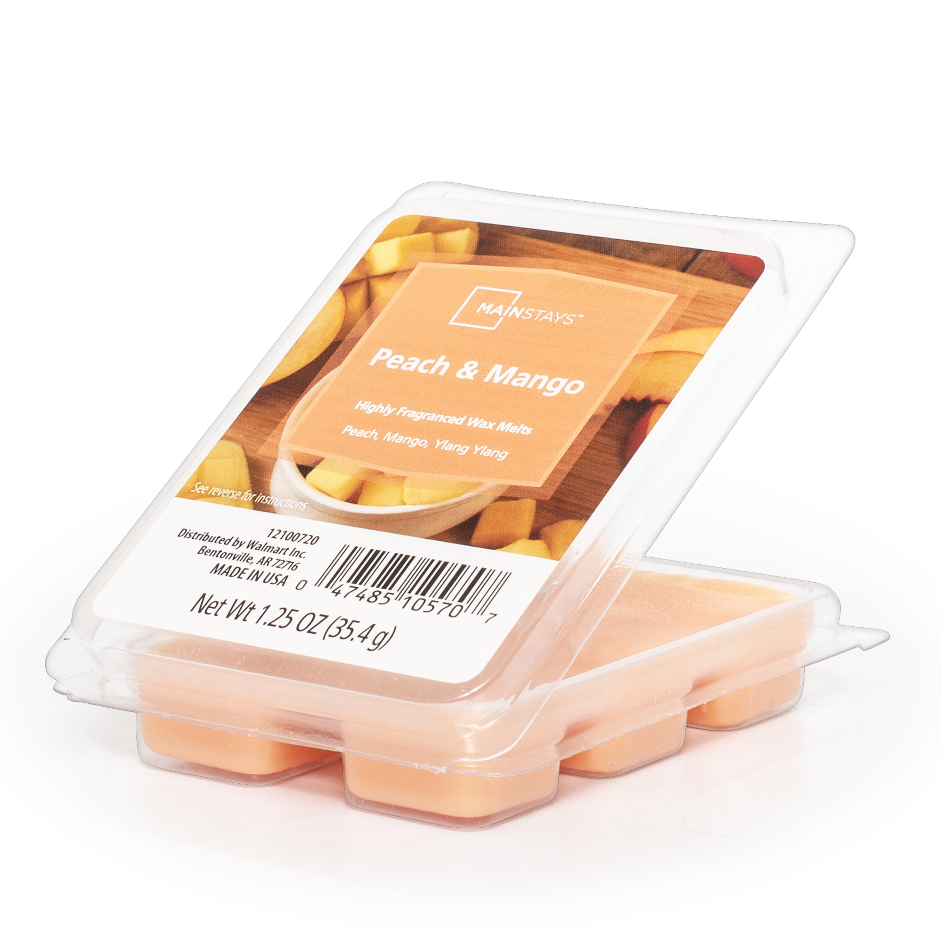 (3 pack) Mainstays Peach Mango Scented 6 Cube Wax Melt, 1.25 oz.