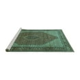 thumbnail image 2 of Ahgly Company Machine Washable Indoor Square Persian Turquoise Blue Traditional Area Rugs, 5' Square, 2 of 4