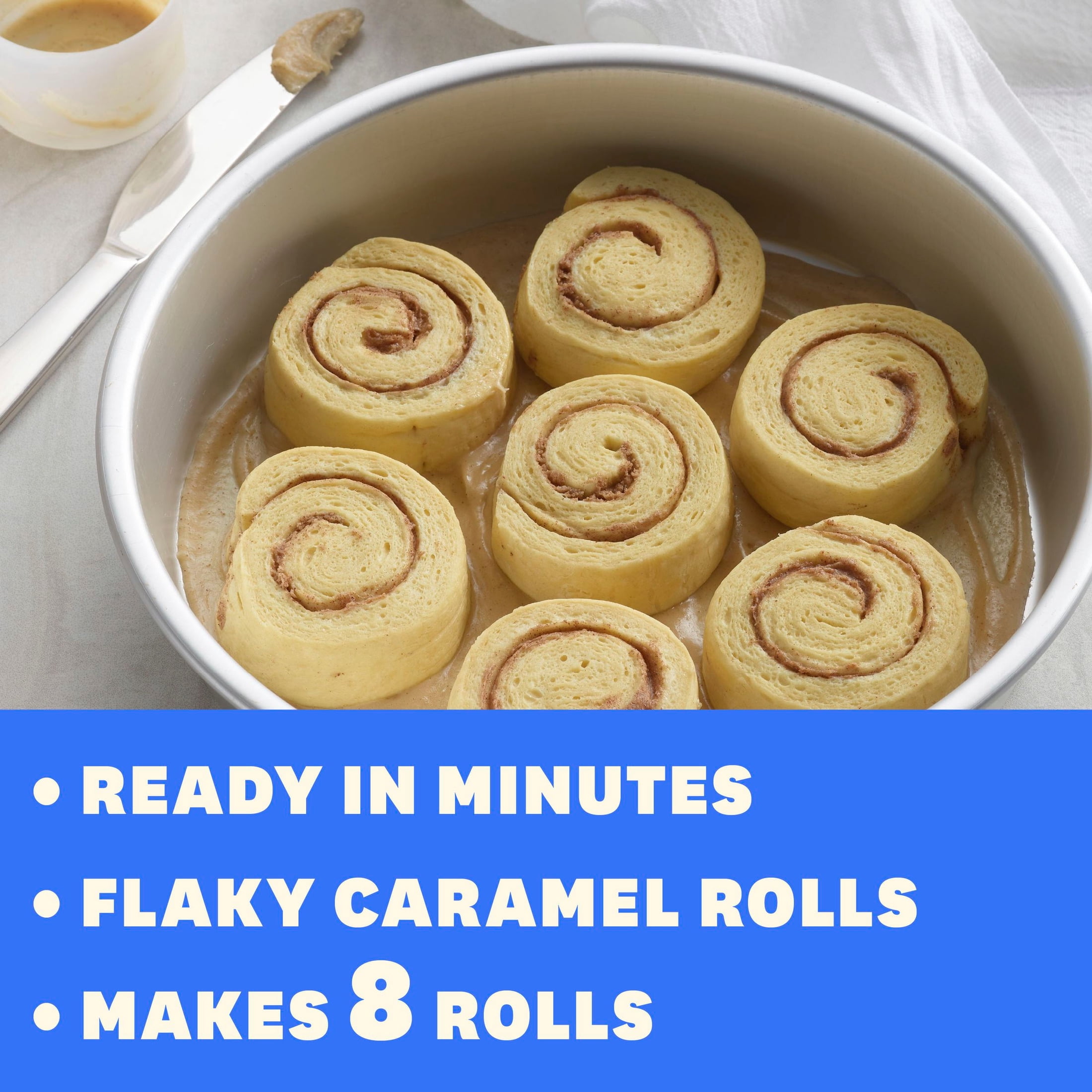 Pillsbury Flaky Caramel Rolls, Refrigerated Canned Pastry Dough, 8 Count, 13.9 oz