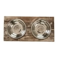 thumbnail image 6 of Huntley Pet Elevated Dog and Cat Double Bowl Feeder Stainless Steel Bowls (Berjen, Large), 6 of 8