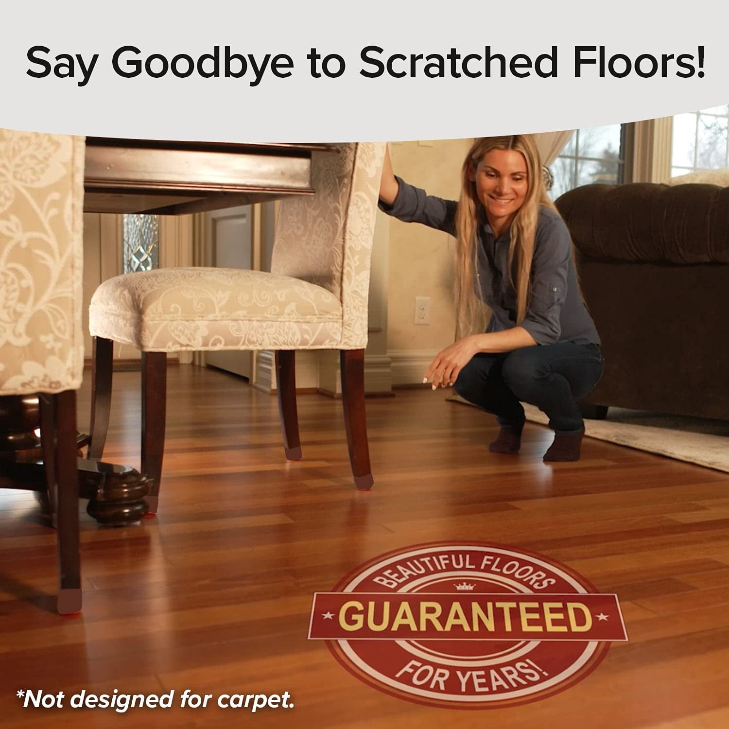 Buy Walnut As Seen On TV Premium Chair Covers Protect Hardwood & Tile