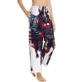 thumbnail image 2 of Uemuo Cool Patriotic Buffalo Cowboy Pattern Women's Wide Leg Palazzo Lounge Pants with Pockets Light Weight Loose Comfy Casual Pajama Pants-Small, 2 of 9