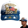 thumbnail image 2 of NIEWTR 250 Anniversary USA Hat Adjustable United States 250th Anniversary Hat 1776-2026 Embroidery USA Baseball Cap Men Women(B,One Size), 2 of 9
