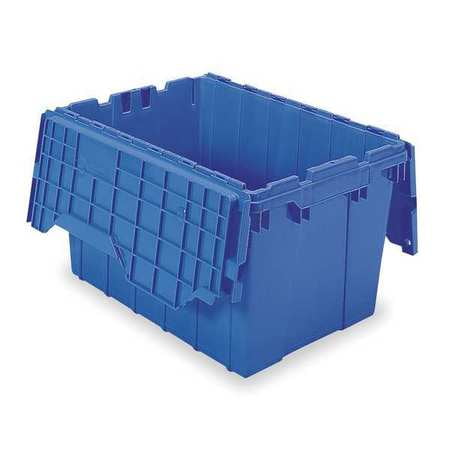 Attached Lid - AKRO-MILS Attached Lid Container,1.62 cu ft,Blue 39120BLUE