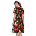 thumbnail image 2 of Bixox Robe d'Été à Manches Courtes pour Femmes Robe Ample Longueur Genou avec Poches-Tomates, 2 of 7