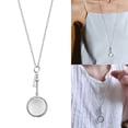 thumbnail image 2 of Stainless Steel Magnifyings Glass Key Necklace Adjustable Chain Suitable for Reading Small Print Stylish Jewelry Gift, 2 of 9